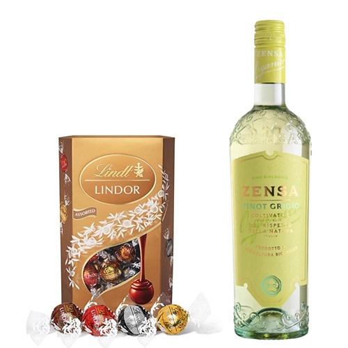 Zensa Pinot Grigio IGP 75cl White Wine With Lindt Lindor Assorted Truffles 200g